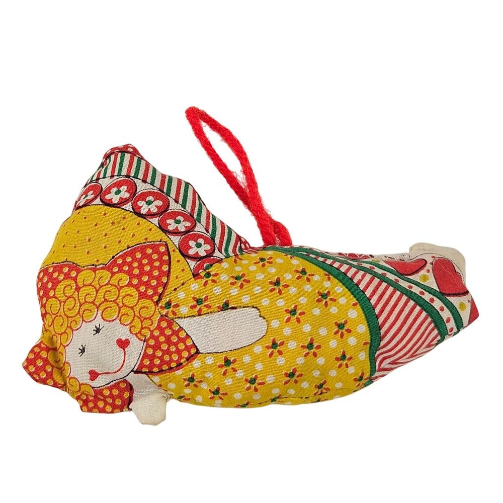 Vintage Fabric Stuffed Ornaments Lot Dolls Animals Horse Retro Handmade Christma - Picture 6 of 10